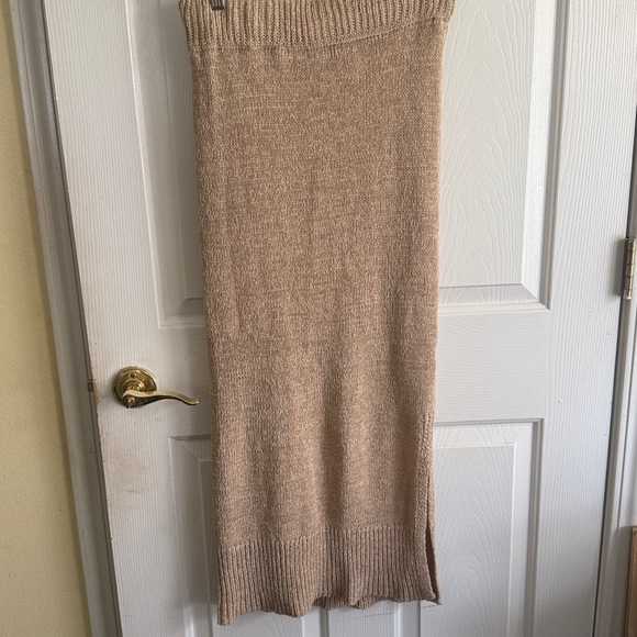 WISHLIST knit Maxi skirt with side slit beige body con women's small medium - Picture 7 of 15
